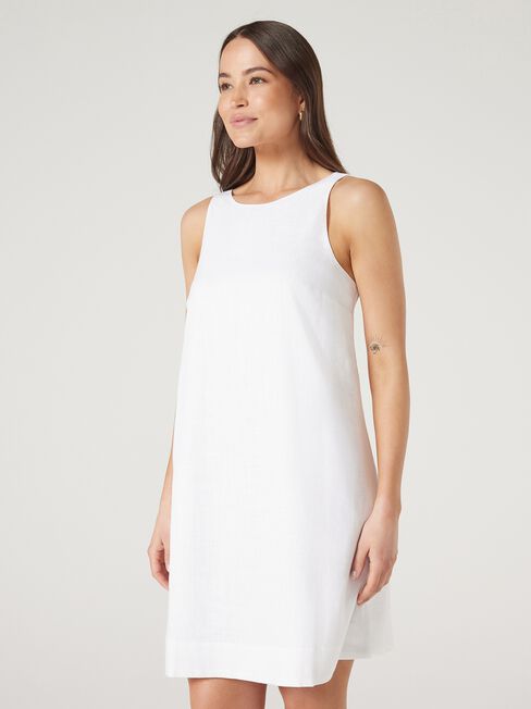 Sophie Shift Dress, White, hi-res