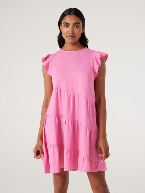 Amy Asymmetric Dress, Pink, hi-res