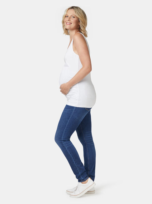 Lola Maternity Cotton Basic Tank, White, hi-res