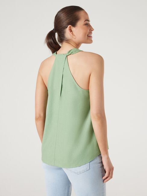 Helena V-Neck Top, Green, hi-res