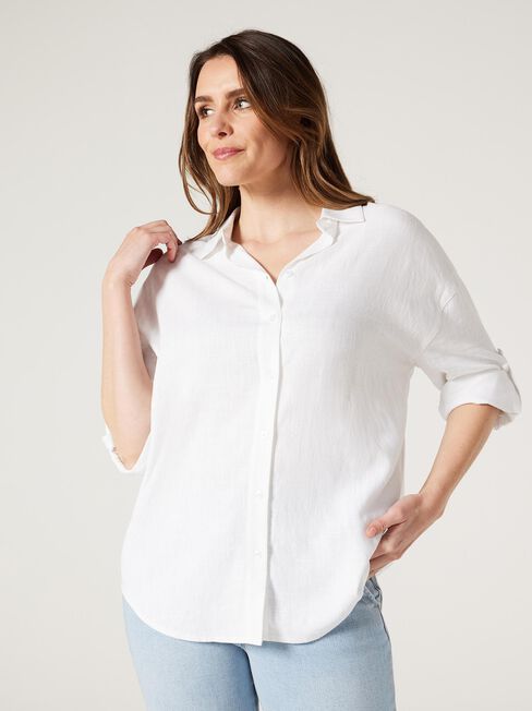 Rudi Relaxed Shirt, White, hi-res