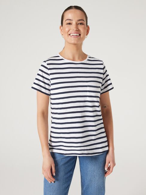 Essential Slub Pocket Tee, Nautical Stripe, hi-res