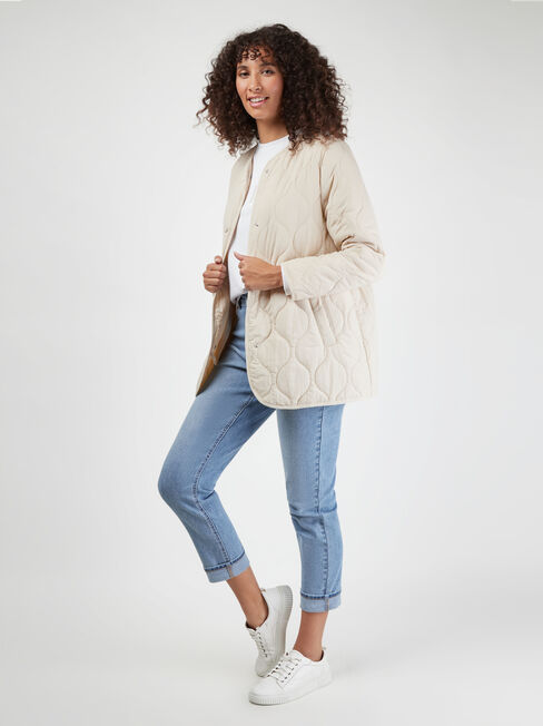 Priya Quilted Jacket, White, hi-res