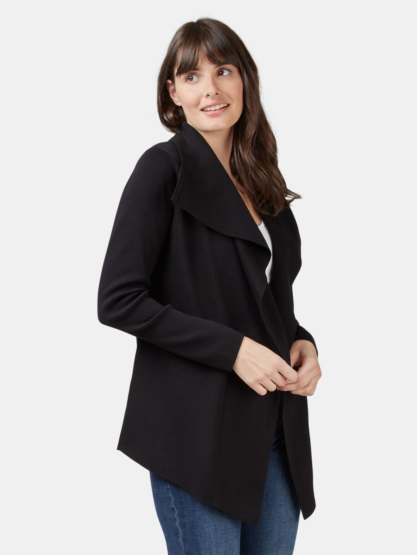 Black waterfall cardigan australia discount