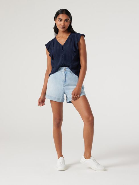 Fia Flutter Sleeve Top, Ink, hi-res