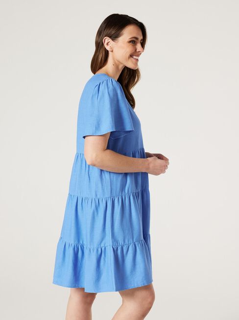 Bobby Tiered Dress, Sapphire, hi-res
