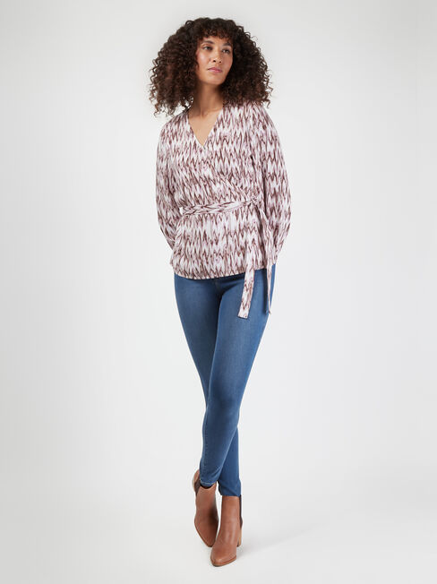 Valentino Cross Over Top, Purple, hi-res