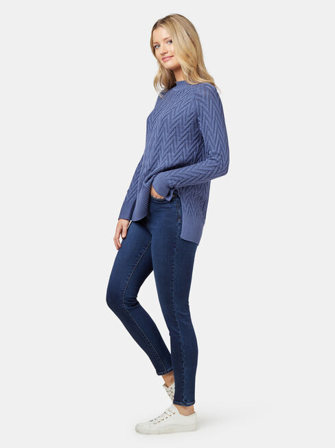 Juno Cable Knit, Blue, hi-res