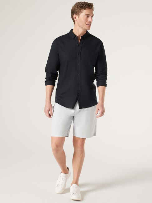 Brody Textured Long Sleeve Shirt, Black, hi-res