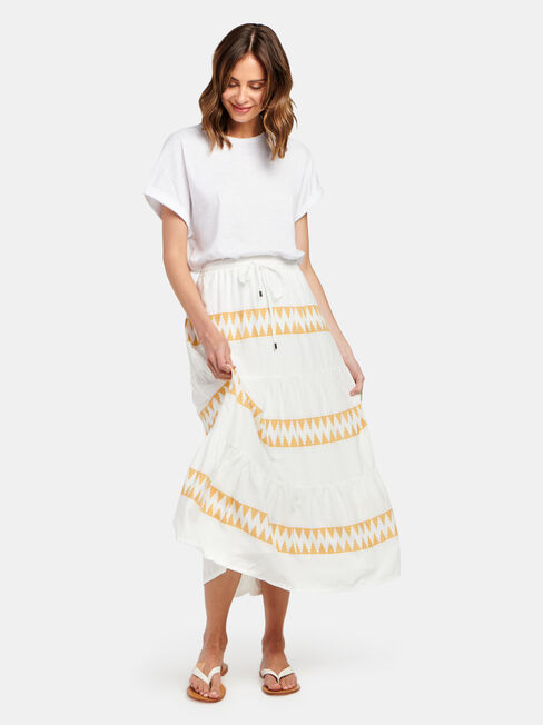 Tiffany Tiered Midi Dress, Stripe, hi-res