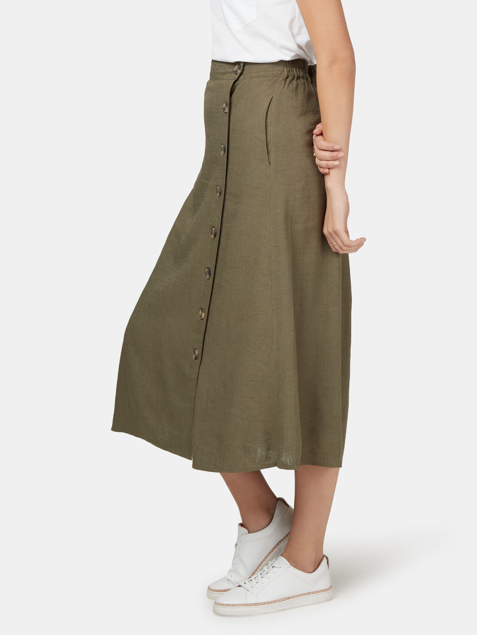 Uniqlo chino store front button skirt