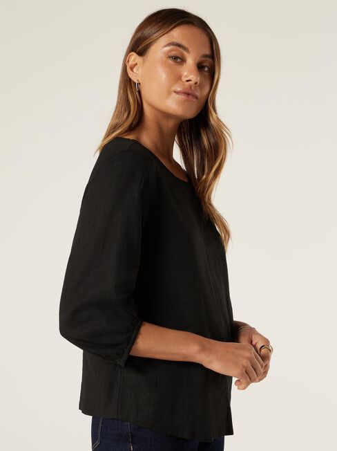 Blake Blouson Sleeve Top, Black, hi-res