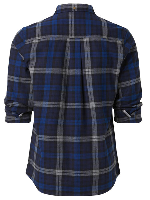 LS Fortuna Check Flannelette Shirt, Blue, hi-res