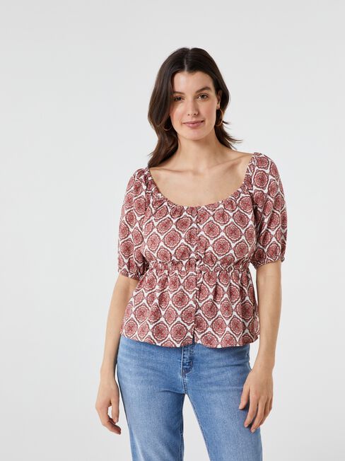 Zuri Structured Top, Print, hi-res