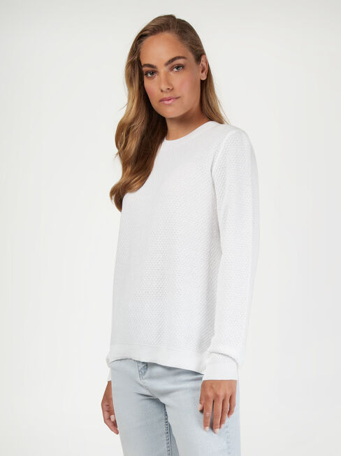 Ally Textured Knit, White, hi-res