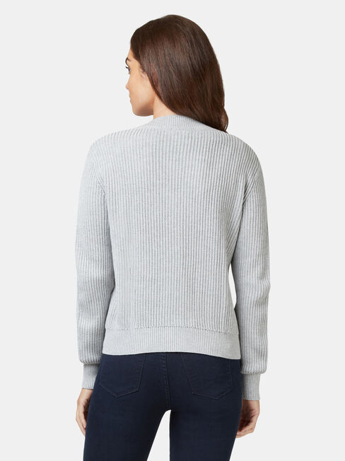 Camille Cropped Cardigan, Grey, hi-res