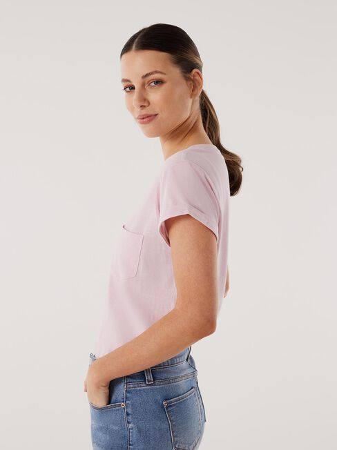 Essential Pocket Tee, Peony, hi-res