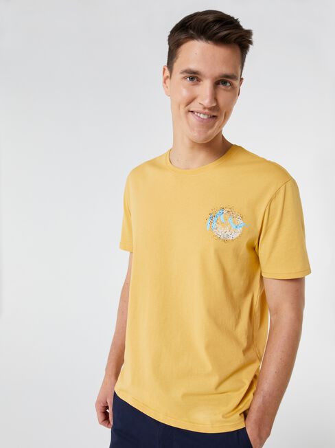 SS Logan Print Crew Tee, Yellow, hi-res