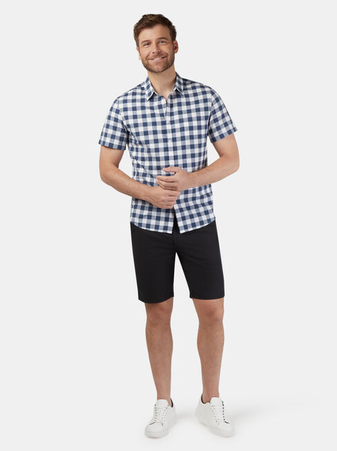 Winston Short Sleeve Check Shirt, Blue, hi-res
