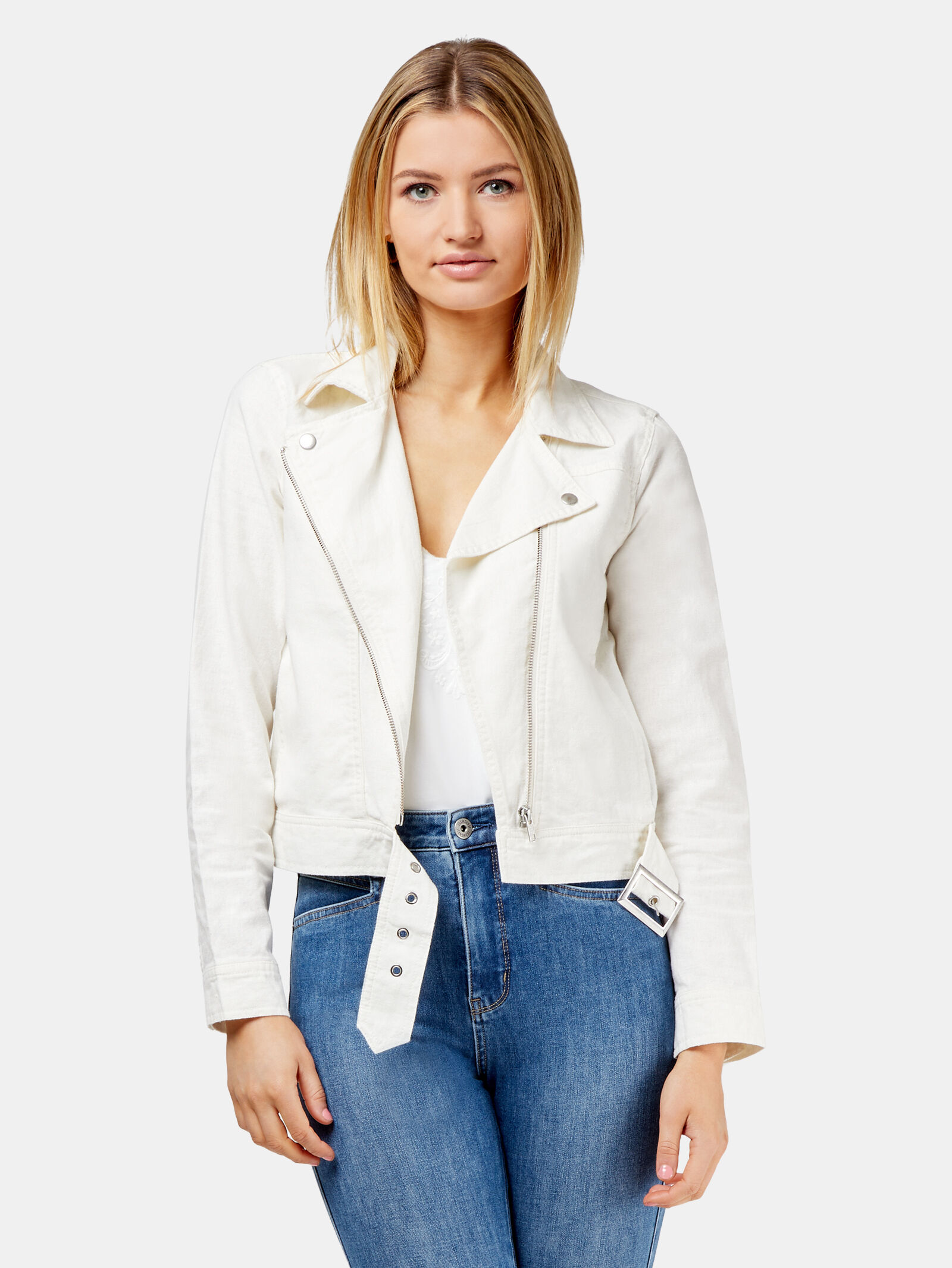 Linen biker jacket womens sale
