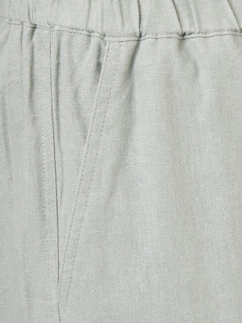 Linen Blend Pant, Green, hi-res