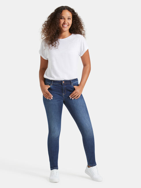 Skinny Jeans Mid Vintage, Mid Indigo, hi-res