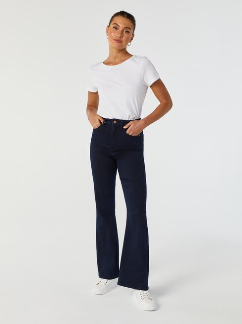 Helen High Waisted Flare Jeans, Dark Indigo, hi-res