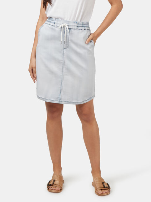 Lulu Luxe Lounge Knee Length Skirt, Blue, hi-res