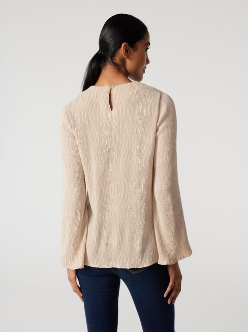 Ella Bell Sleeve Top, Bone, hi-res