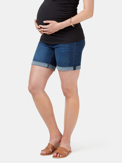 Maternity Bermuda Short, Blue, hi-res