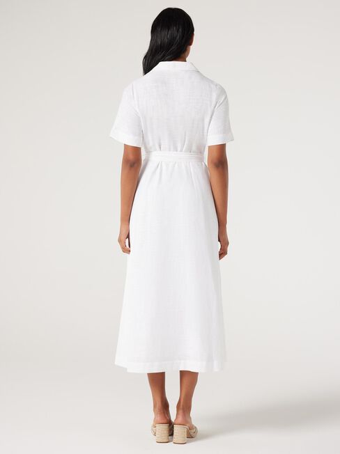 Lydia Shirt Dress, White, hi-res
