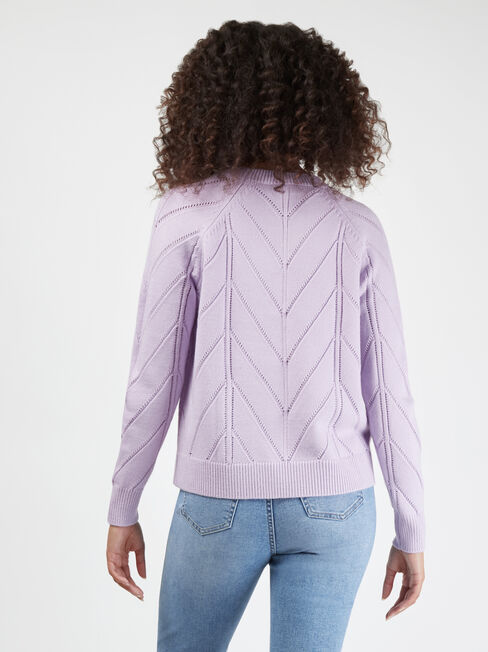 Emma Pointelle Knit, Purple, hi-res
