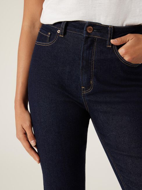 Brooke High Waisted Tapered Crop Jeans, Dark Rinse, hi-res