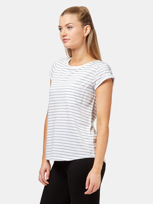 Adelaide Stripe Tee, Black, hi-res