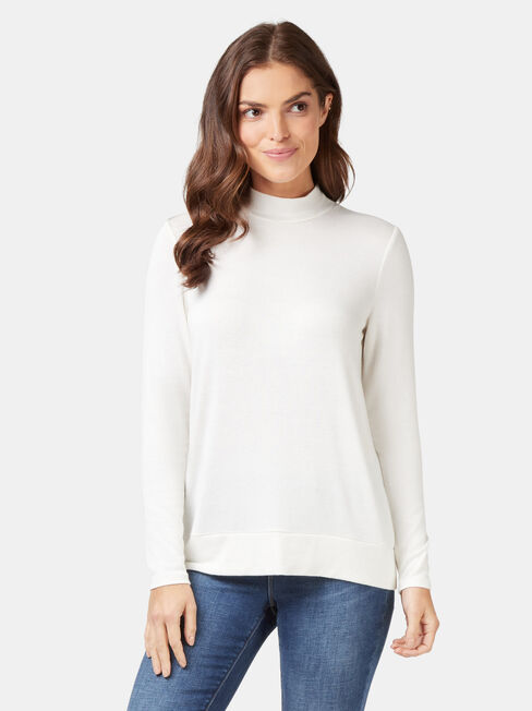 Layla Soft Touch Top, White, hi-res