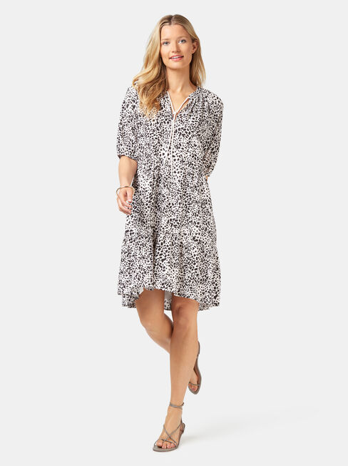 Jasmine Tiered Beach Dress, Grey, hi-res
