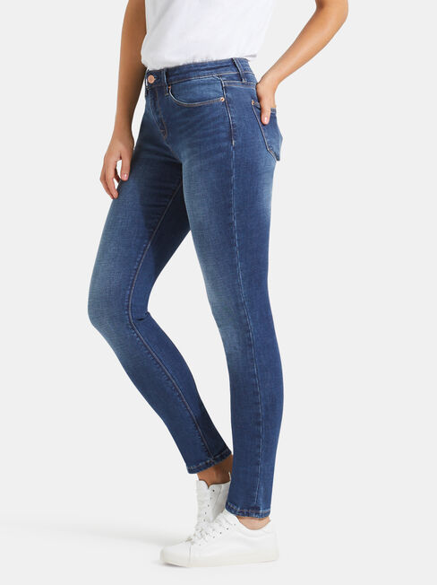Skinny Jeans Mid Vintage, Mid Indigo, hi-res