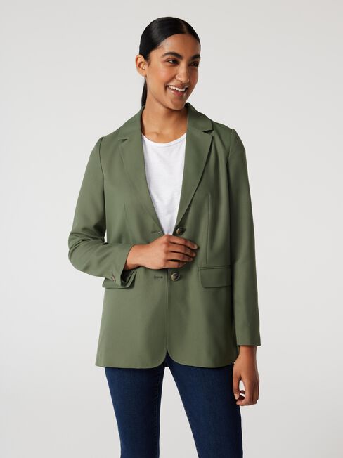 Harper Boyfriend Blazer, Thyme, hi-res