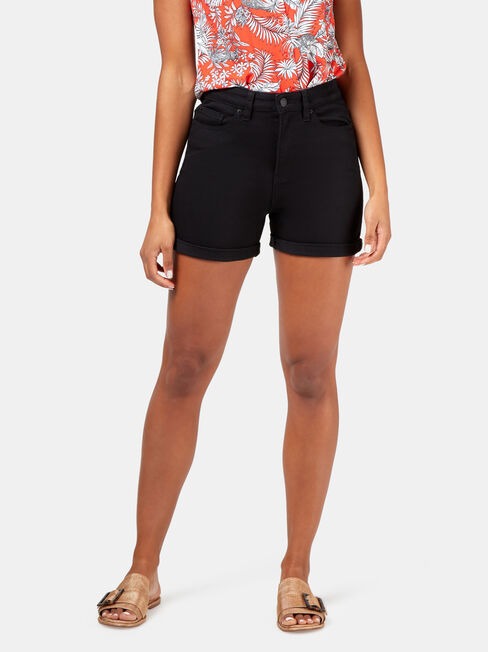 Isla High Waisted Short, Black, hi-res