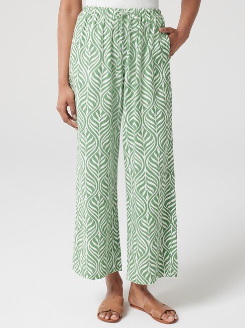 Tillie Wide Leg Pant, Green, hi-res