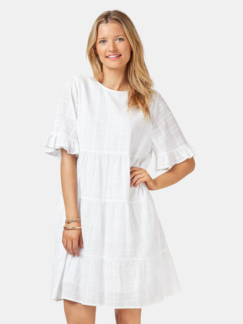Julia Kaftan Dress, White, hi-res
