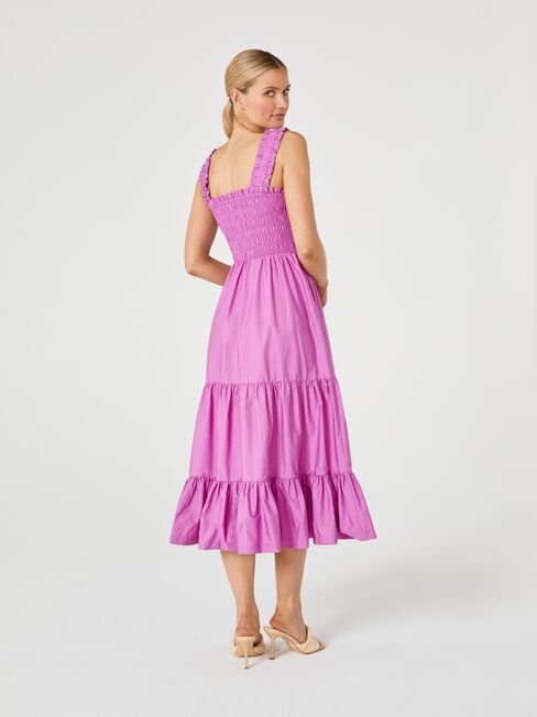 Holly Smocked Bodice Dress, Purple, hi-res
