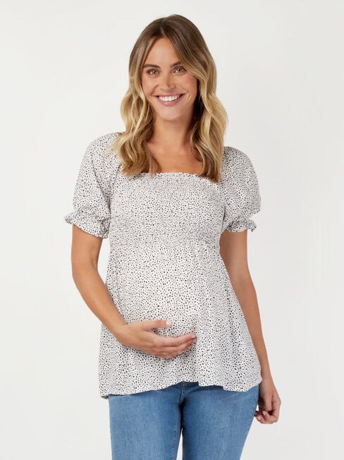 Bonnie Shirred Maternity Top, Multi, hi-res