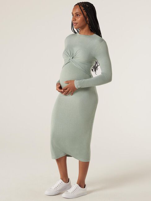 Laura Nursing Maternity Dress, Sage Marle, hi-res