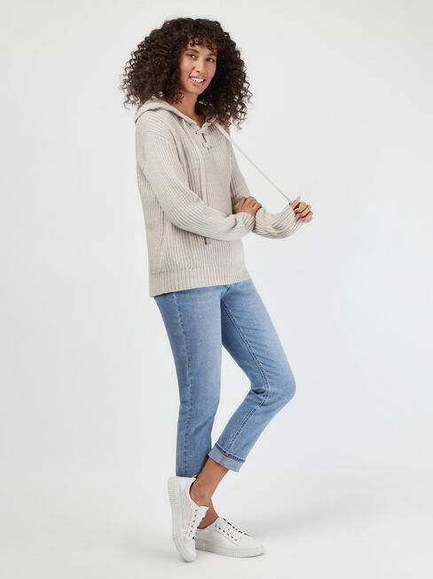 Remi Tie Front Knit, Brown, hi-res