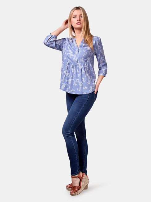 Maxine Textured Shirt, Blue, hi-res