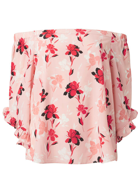 Vivian Off Shoulder Top, Pink, hi-res