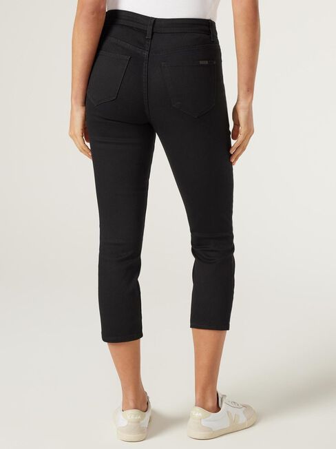 Kara Mid Waist Skinny Capri, Black, hi-res