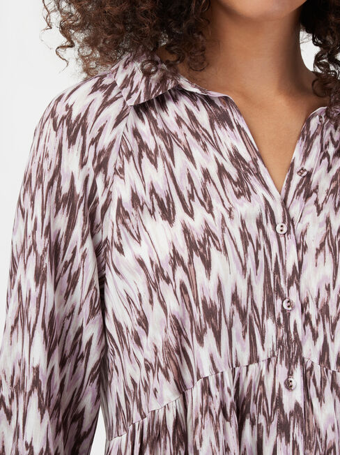 Ophelia Shirt Dress, Purple, hi-res