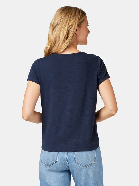 Vivienne Tie Front Top, Blue, hi-res